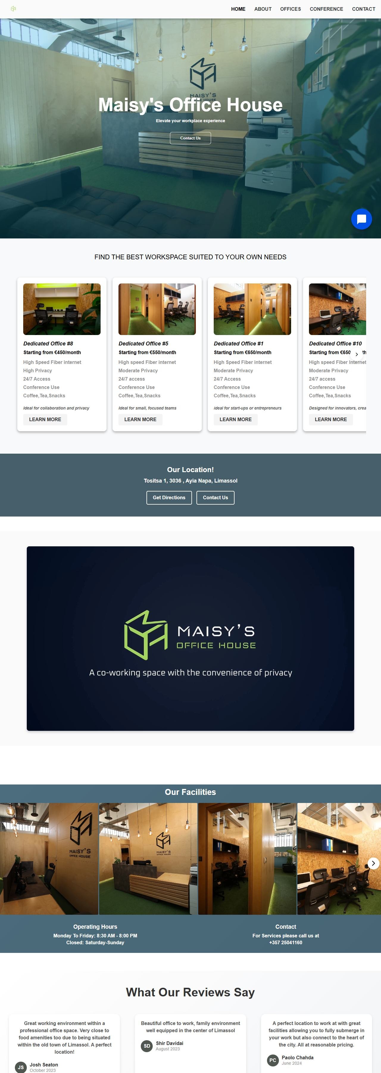 Maisys Office House website